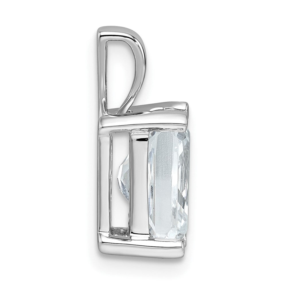 14k White Gold 2 1/2 carat Lab Grown Diamond VS/SI+ G+ Radiant Complete Four Prong Pendant