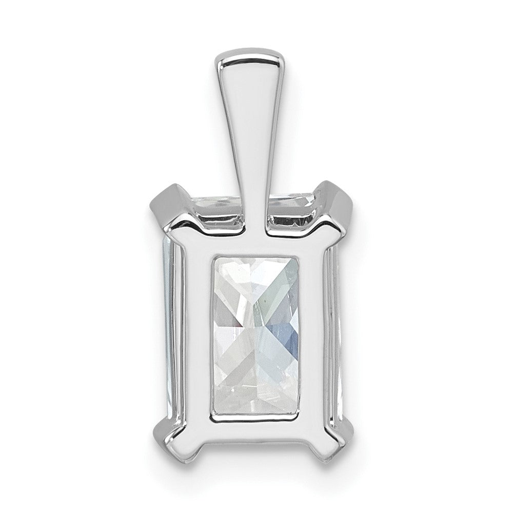 14k White Gold 2 1/2 carat Lab Grown Diamond VS/SI+ G+ Radiant Complete Four Prong Pendant