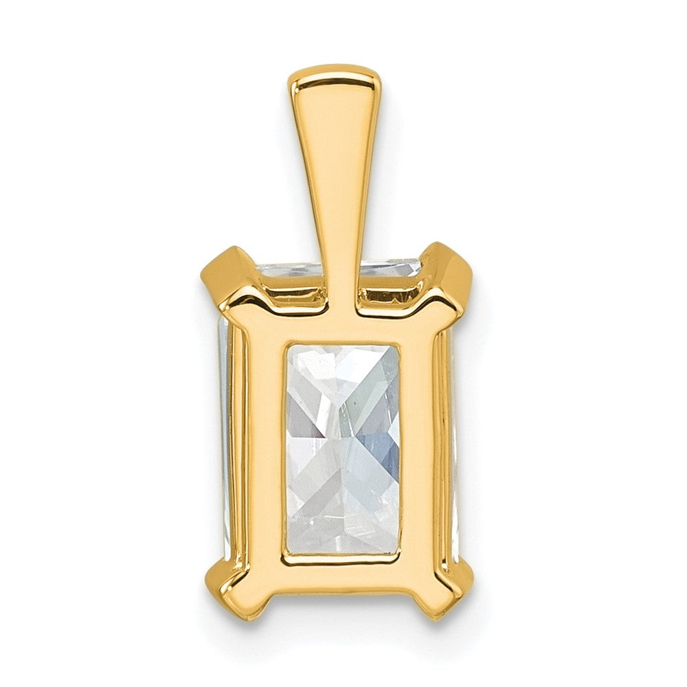 14k 2 1/2 carat Lab Grown Diamond VS/SI+ G+ Radiant Complete Four Prong Pendant