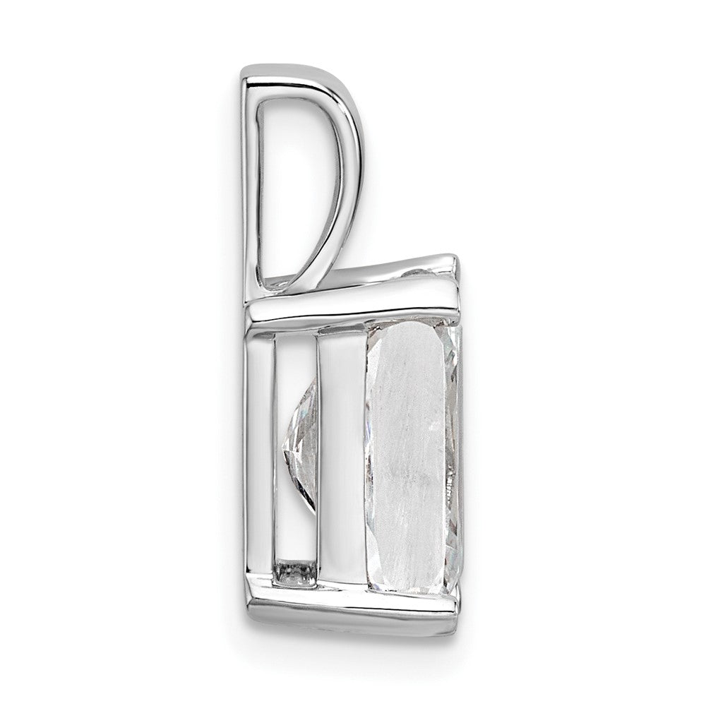 14k White Gold 3 carat Lab Grown Diamond VS/SI+ G+ Radiant Complete Four Prong Pendant