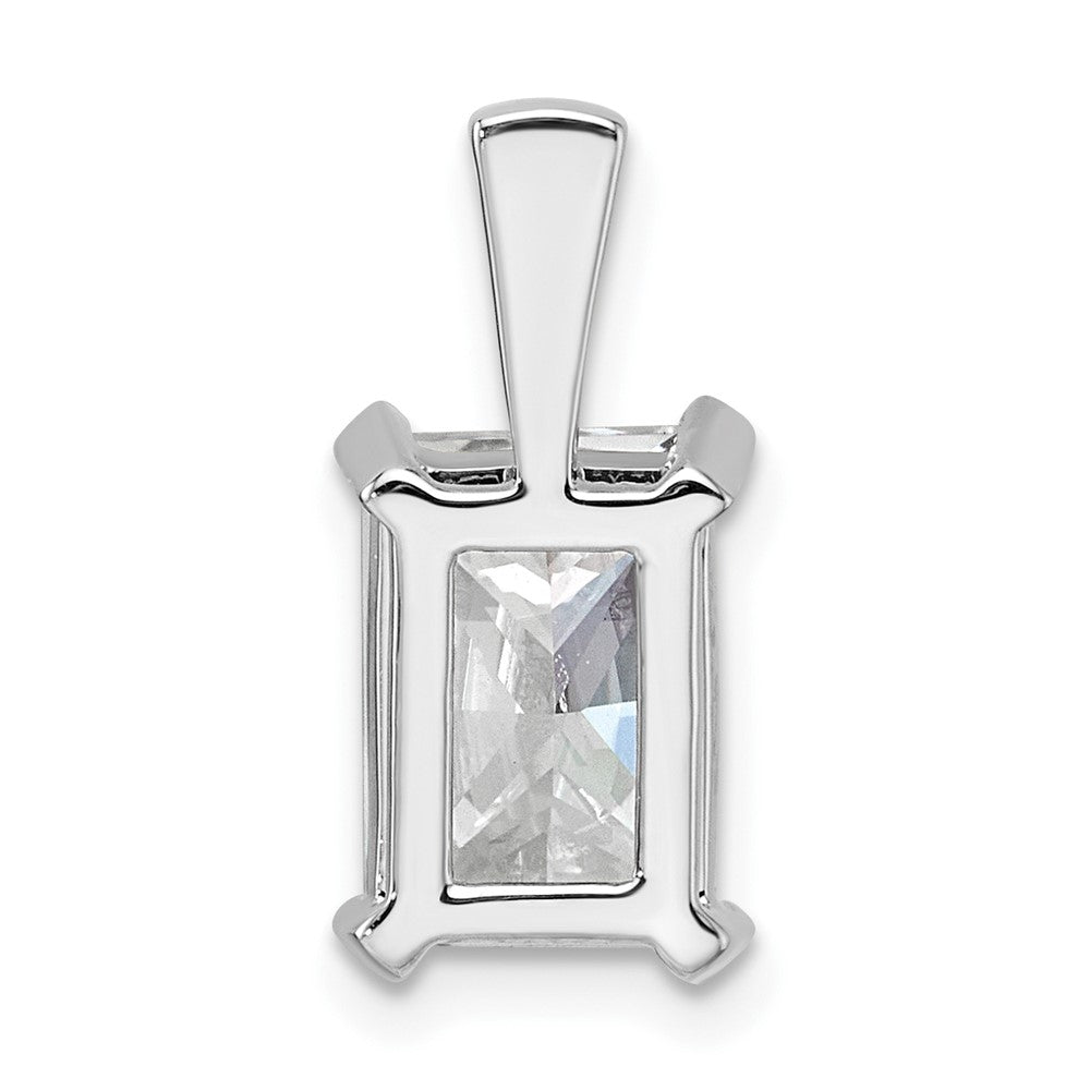 14k White Gold 3 carat Lab Grown Diamond VS/SI+ G+ Radiant Complete Four Prong Pendant