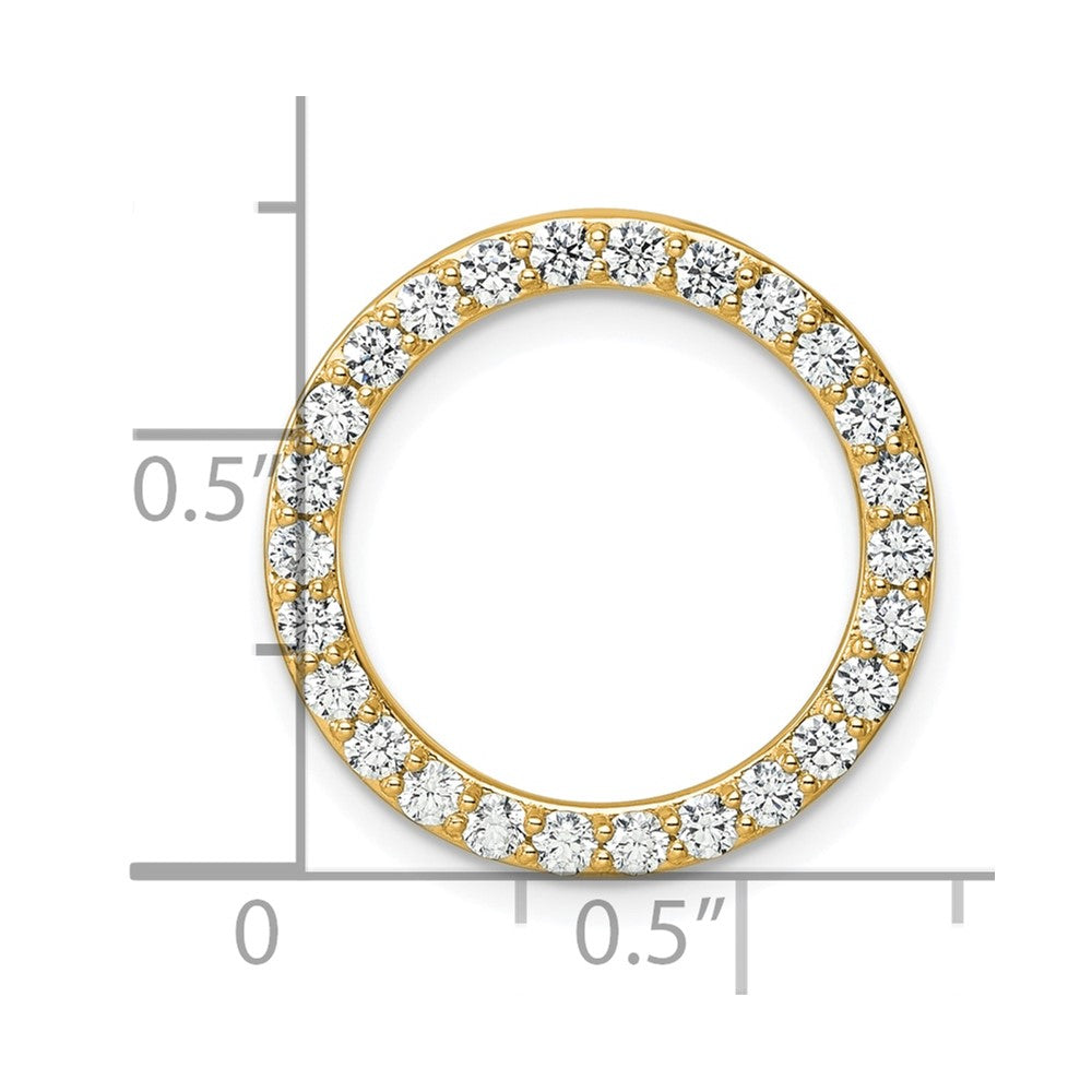 14k 1 carat Lab Grown Diamond VS/SI+ G+ Complete Circle Chain Slide Pendant