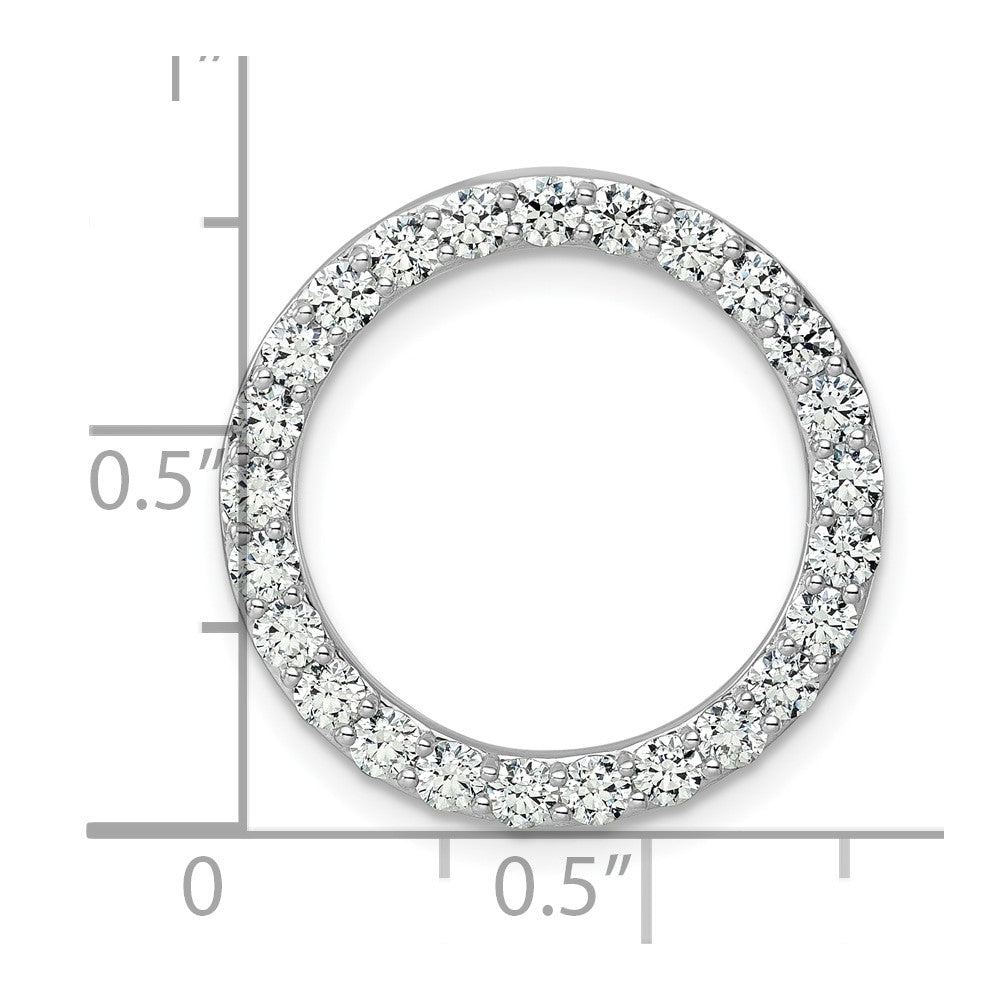 14k White Gold 1 1/2 carat Lab Grown Diamond VS+ F+ Complete Circle Chain Slide Pendant