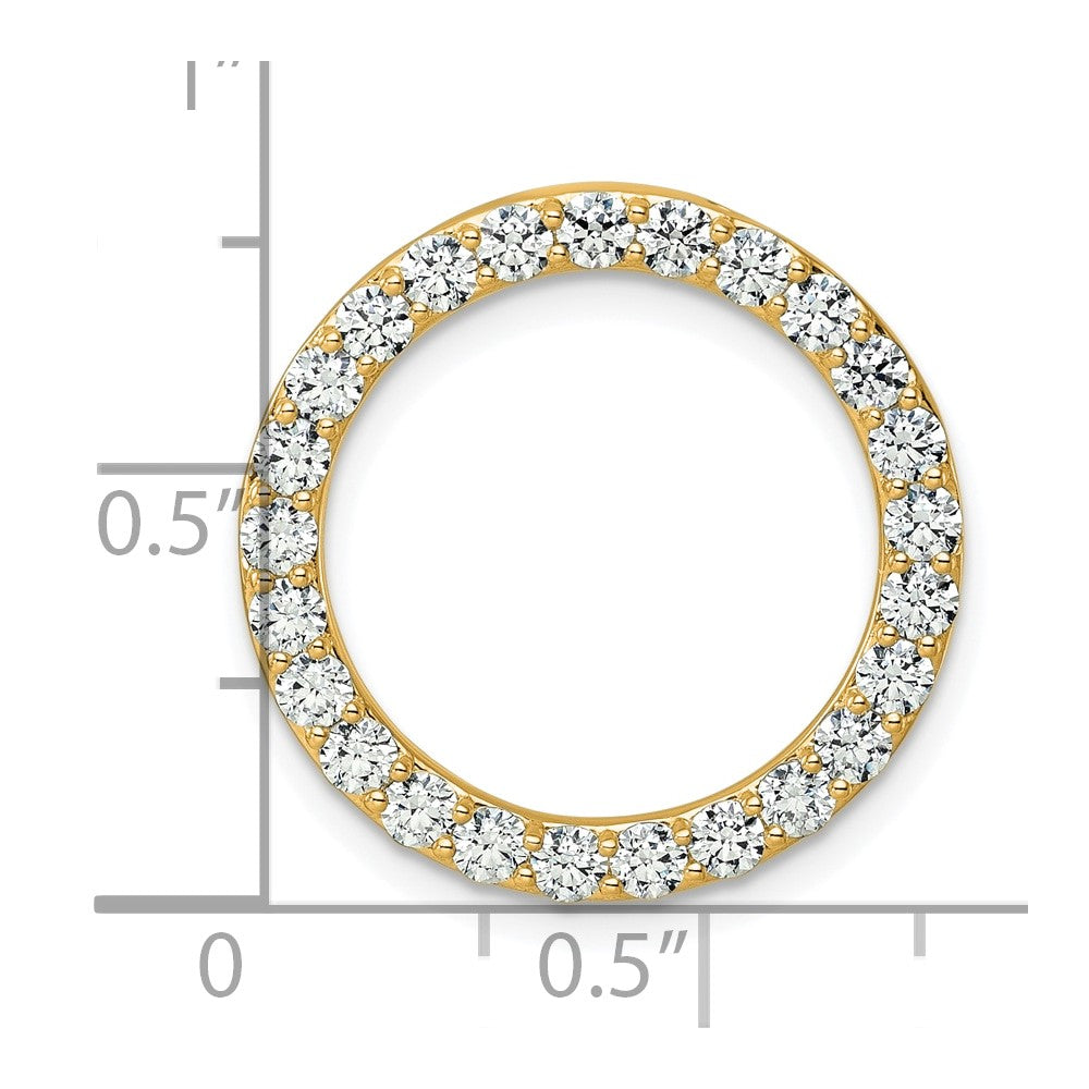 14k 1 1/2 carat Lab Grown Diamond VS+ F+ Complete Circle Chain Slide Pendant