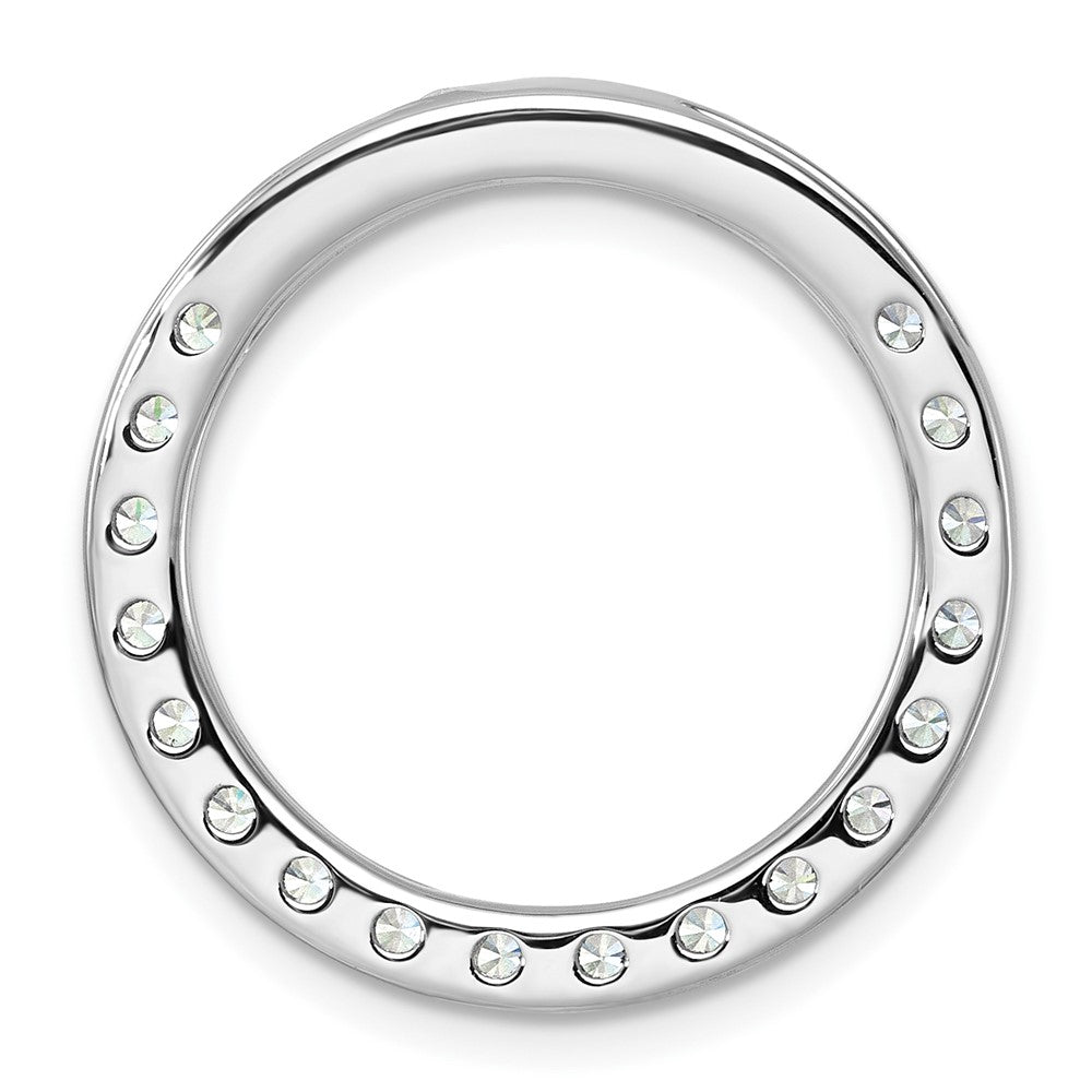 14k White Gold 2 carat Lab Grown Diamond VS/SI+ G+ Complete Circle Chain Slide Pendant