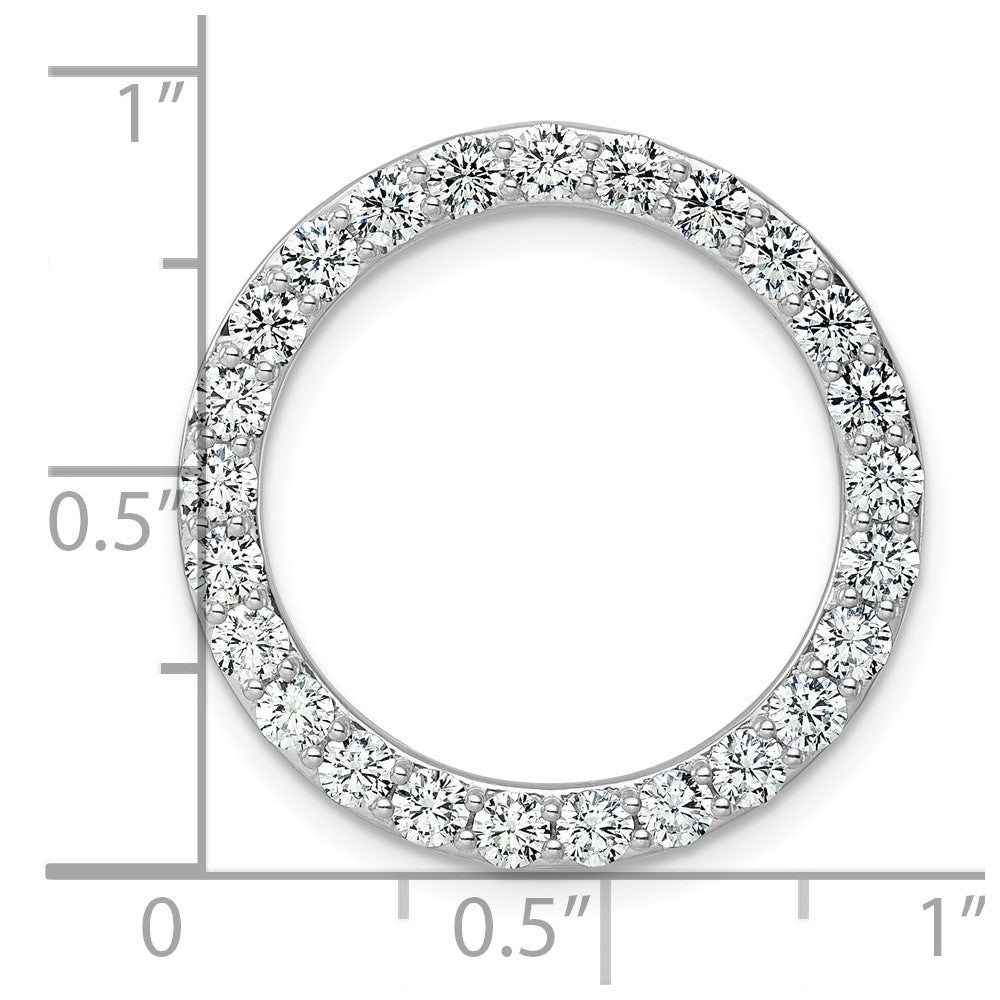 14k White Gold 2 carat Lab Grown Diamond VS/SI+ G+ Complete Circle Chain Slide Pendant