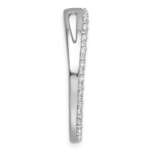 14k White Gold 3 carat Lab Grown Diamond VS+ F+ Complete Circle Chain Slide Pendant