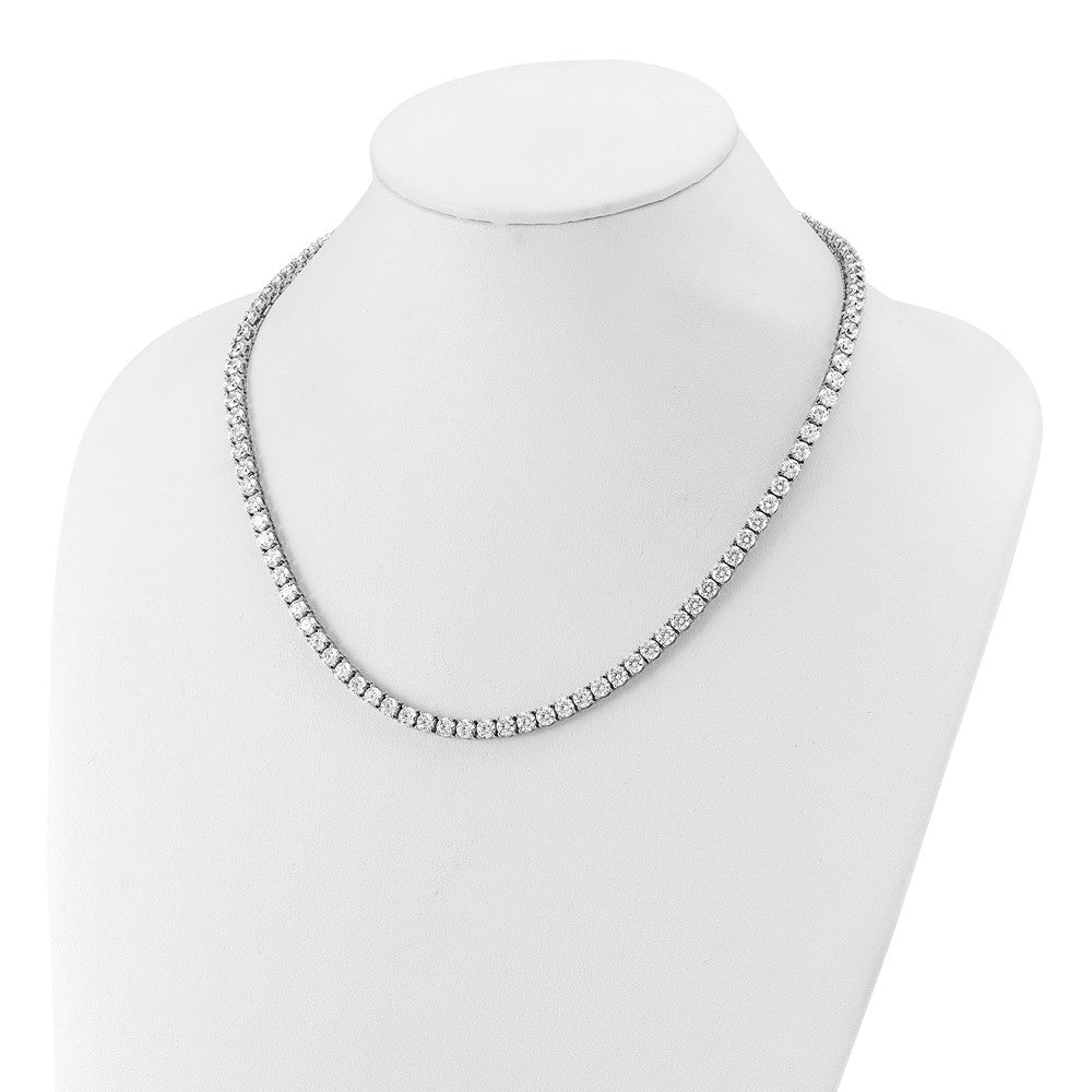 14k White Gold 30 1/2 carat Lab Grown Diamond VS/SI+ G+ Complete Round 20 inch Straight Tennis Necklace
