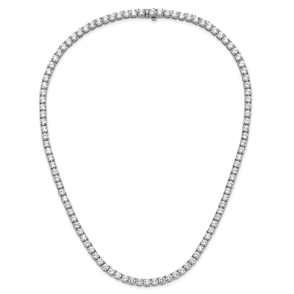 14k White Gold 41 3/4 carat Lab Grown Diamond VS+ F+ Complete Round 22 inch Straight Tennis Necklace