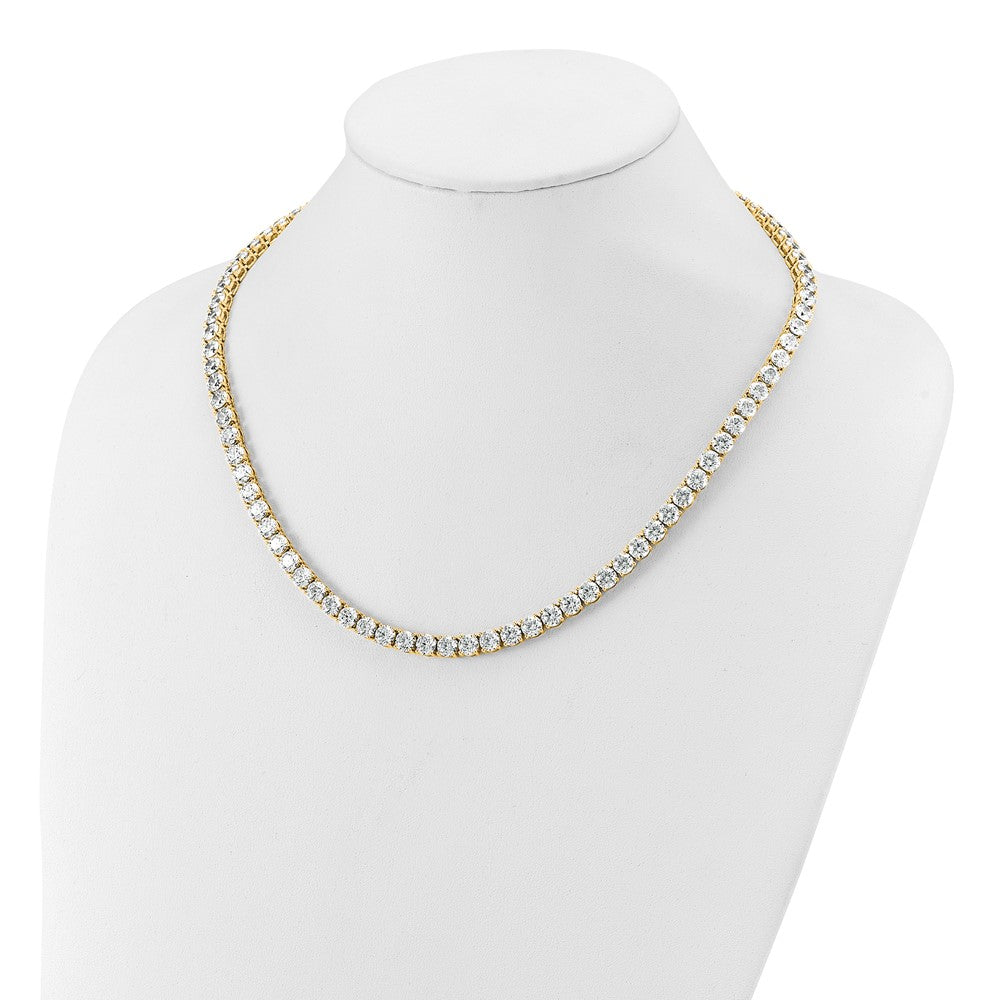14k 62 1/4 carat Lab Grown Diamond VS+ F+ Complete Round 20 inch Straight Tennis Necklace
