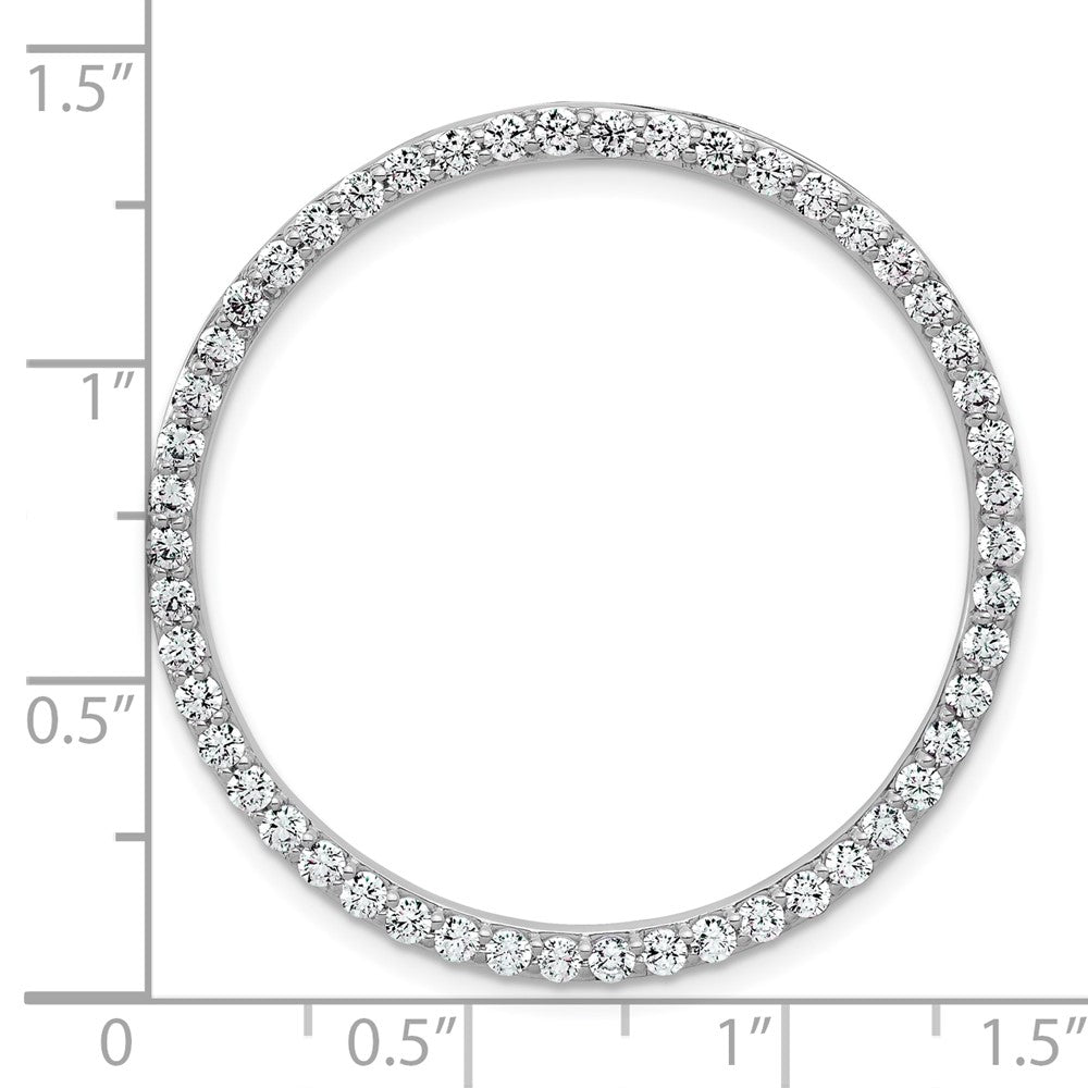 14k White Gold 1 1/2 carat Lab Grown Diamond VS+ F+ Complete Circle Chain Slide Pendant
