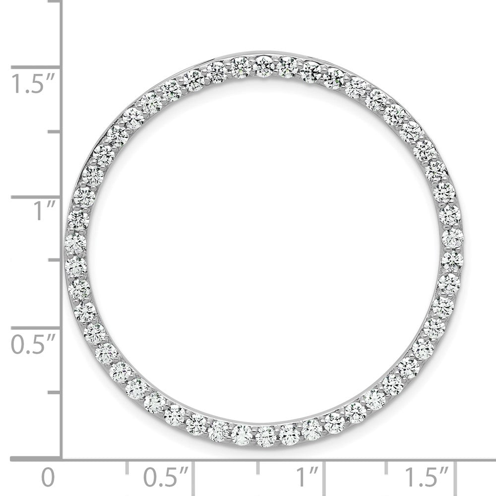 14k White Gold 2 carat Lab Grown Diamond VS/SI+ G+ Complete Circle Chain Slide Pendant