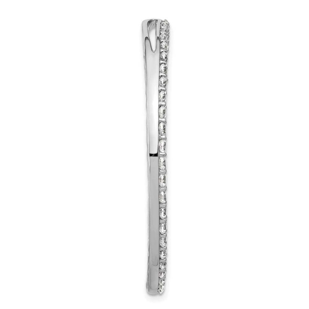 14k White Gold 3 carat Lab Grown Diamond VS/SI+ G+ Complete Circle Chain Slide Pendant