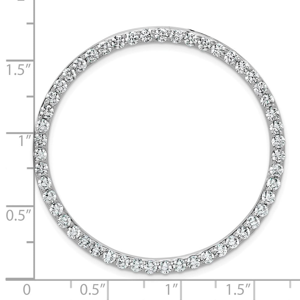 14k White Gold 3 carat Lab Grown Diamond VS/SI+ G+ Complete Circle Chain Slide Pendant