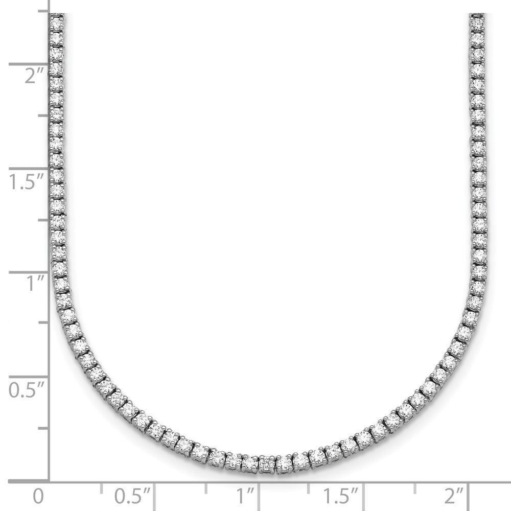 14k White Gold 4 1/2 carat Lab Grown Diamond VS+ F+ Complete Round 18 inch Straight Tennis Necklace