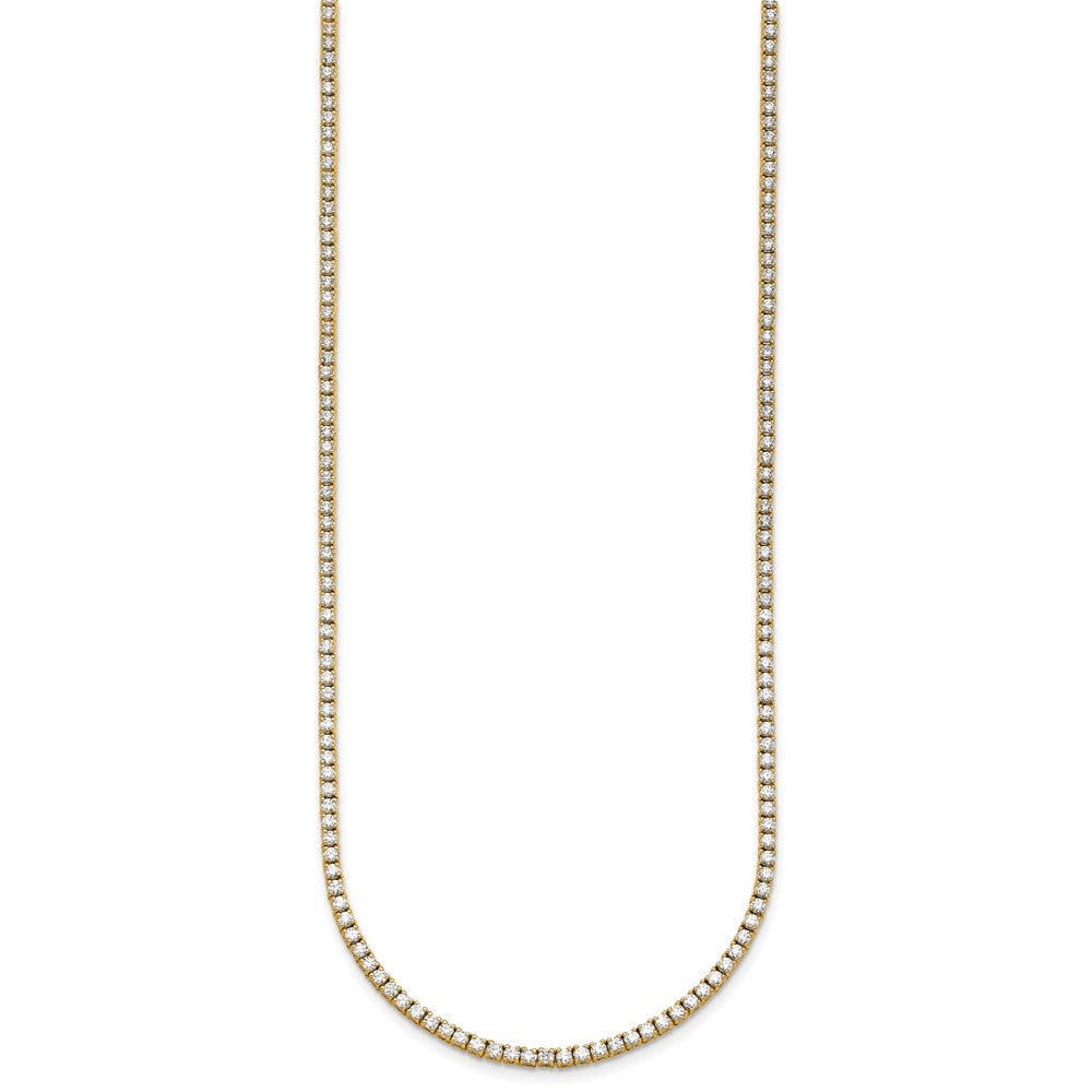 14k 5 carat Lab Grown Diamond VS/SI+ G+ Complete Round 20 inch Straight Tennis Necklace