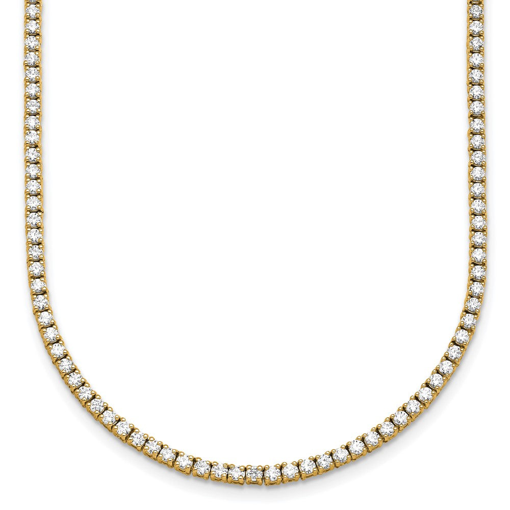 14k 5 1/2 carat Lab Grown Diamond VS/SI+ G+ Complete Round 22 inch Straight Tennis Necklace