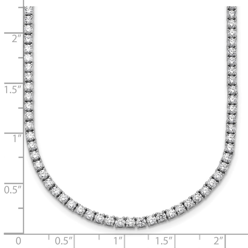 14k White Gold 9 carat Lab Grown Diamond VS+ F+ Complete Round 18 inch Straight Tennis Necklace