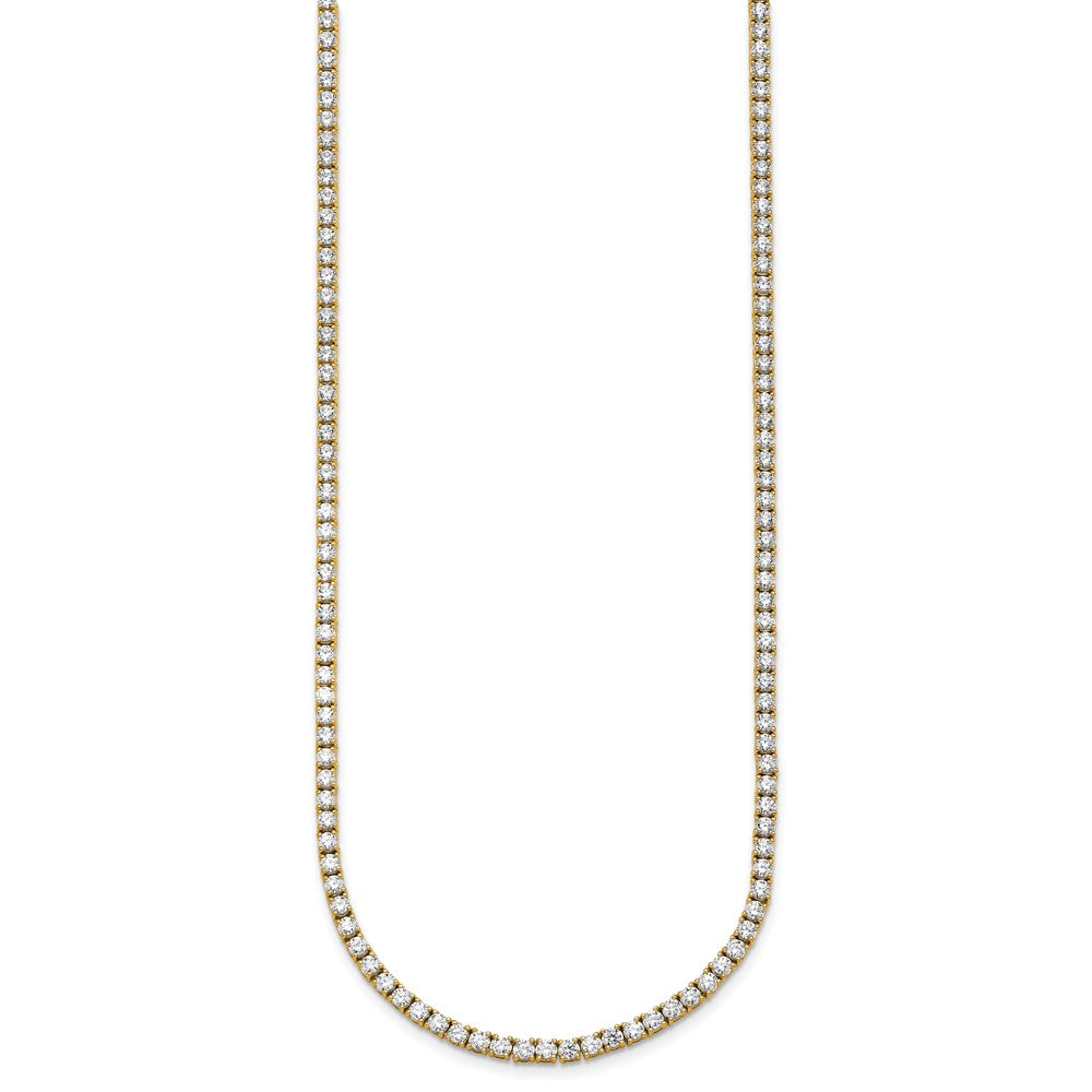 14k 9 carat Lab Grown Diamond VS+ F+ Complete Round 18 inch Straight Tennis Necklace