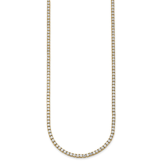 14k 9 carat Lab Grown Diamond VS+ F+ Complete Round 18 inch Straight Tennis Necklace