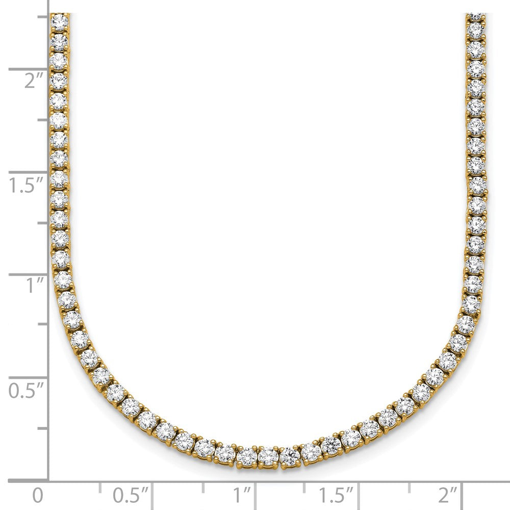 14k 9 carat Lab Grown Diamond VS+ F+ Complete Round 18 inch Straight Tennis Necklace