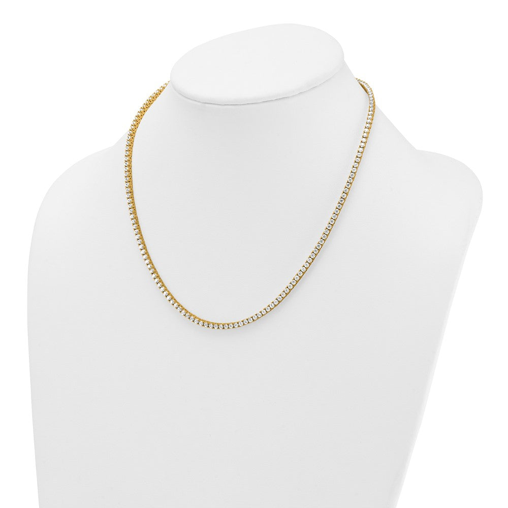 14k 9 carat Lab Grown Diamond VS+ F+ Complete Round 18 inch Straight Tennis Necklace