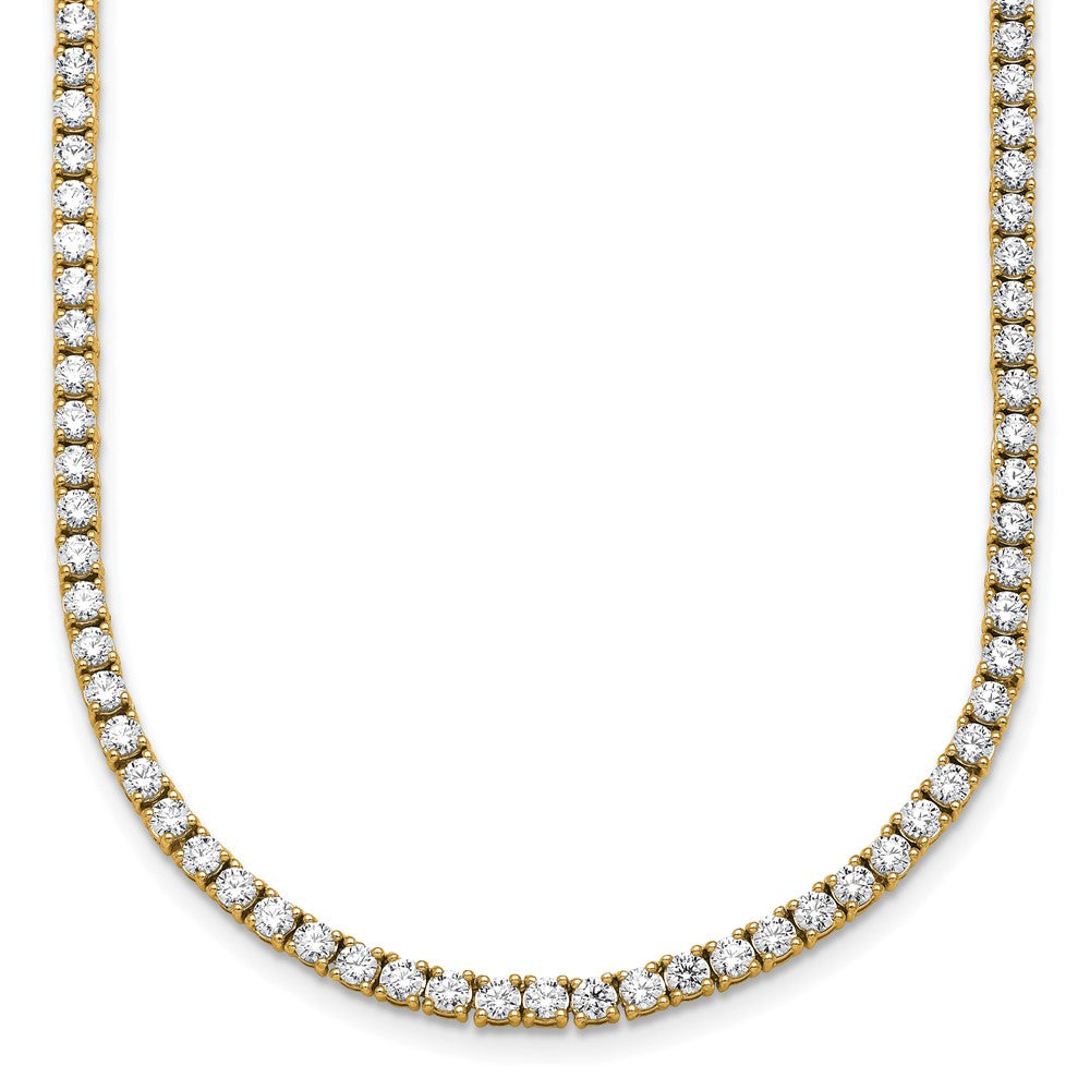 14k 9 carat Lab Grown Diamond VS+ F+ Complete Round 18 inch Straight Tennis Necklace