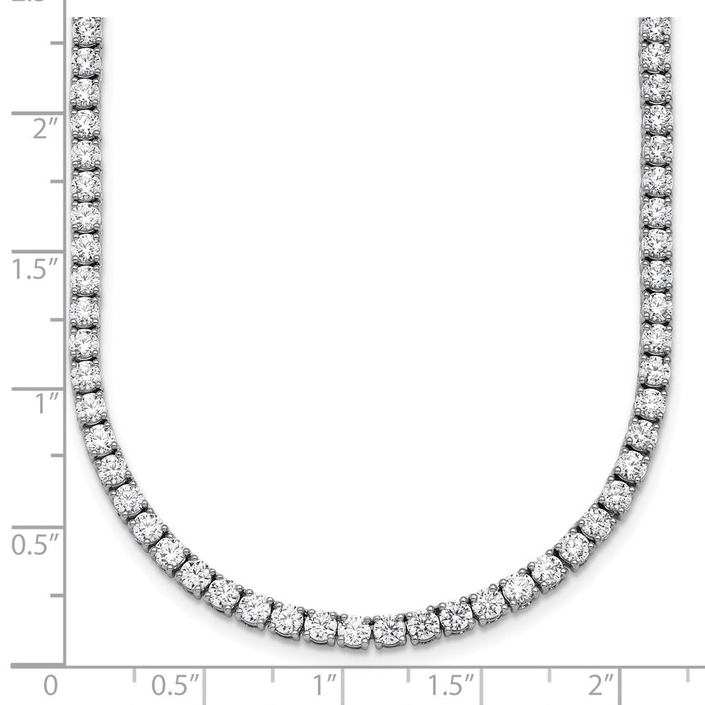 14k White Gold 15 carat Lab Grown Diamond VS/SI+ G+ Complete Round 20 inch Straight Tennis Necklace