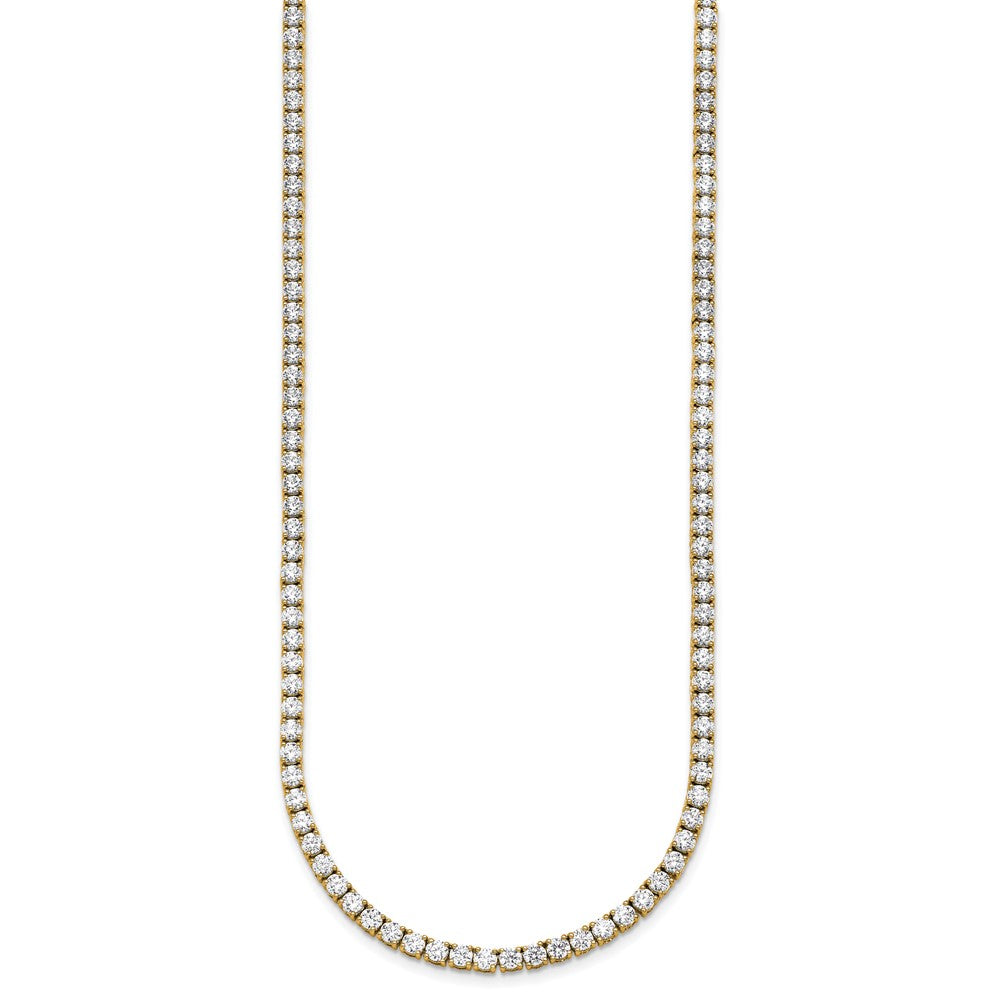 14k 15 carat Lab Grown Diamond VS+ F+ Complete Round 20 inch Straight Tennis Necklace