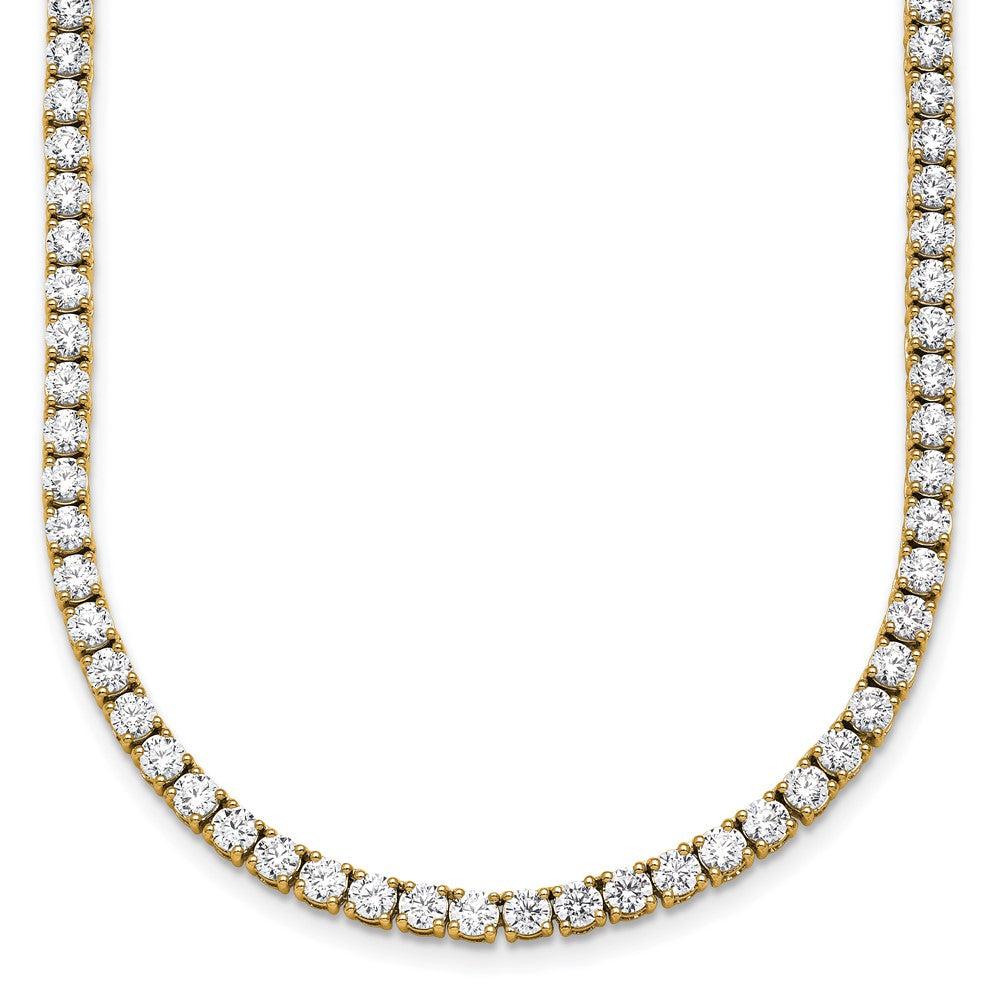 14k 13 1/2 carat Lab Grown Diamond VS/SI+ G+ Complete Round 18 inch Straight Tennis Necklace