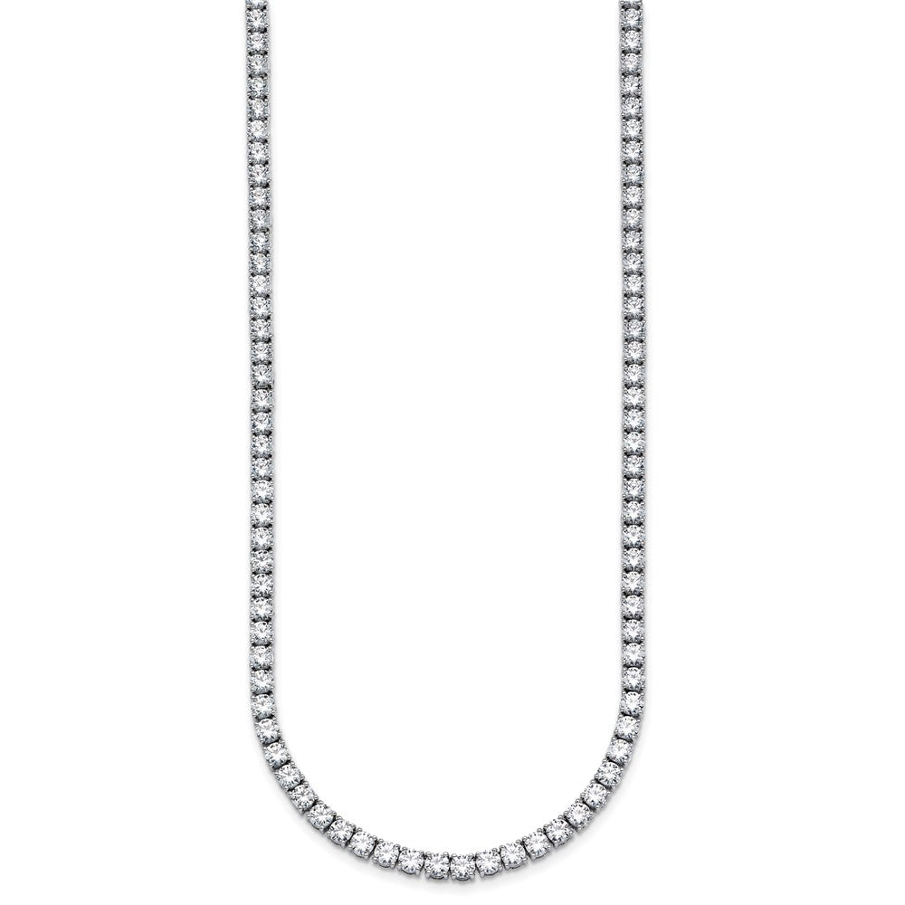 14k White Gold 20 carat Lab Grown Diamond VS+ F+ Complete Round 20 inch Straight Tennis Necklace