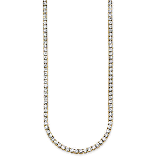 14k 20 carat Lab Grown Diamond VS/SI+ G+ Complete Round 20 inch Straight Tennis Necklace