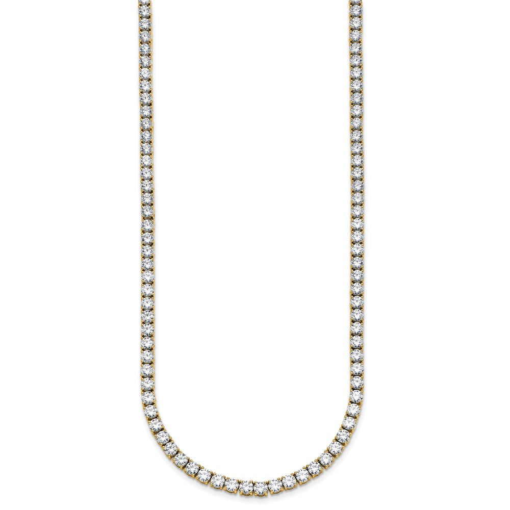 14k 20 carat Lab Grown Diamond VS+ F+ Complete Round 20 inch Straight Tennis Necklace