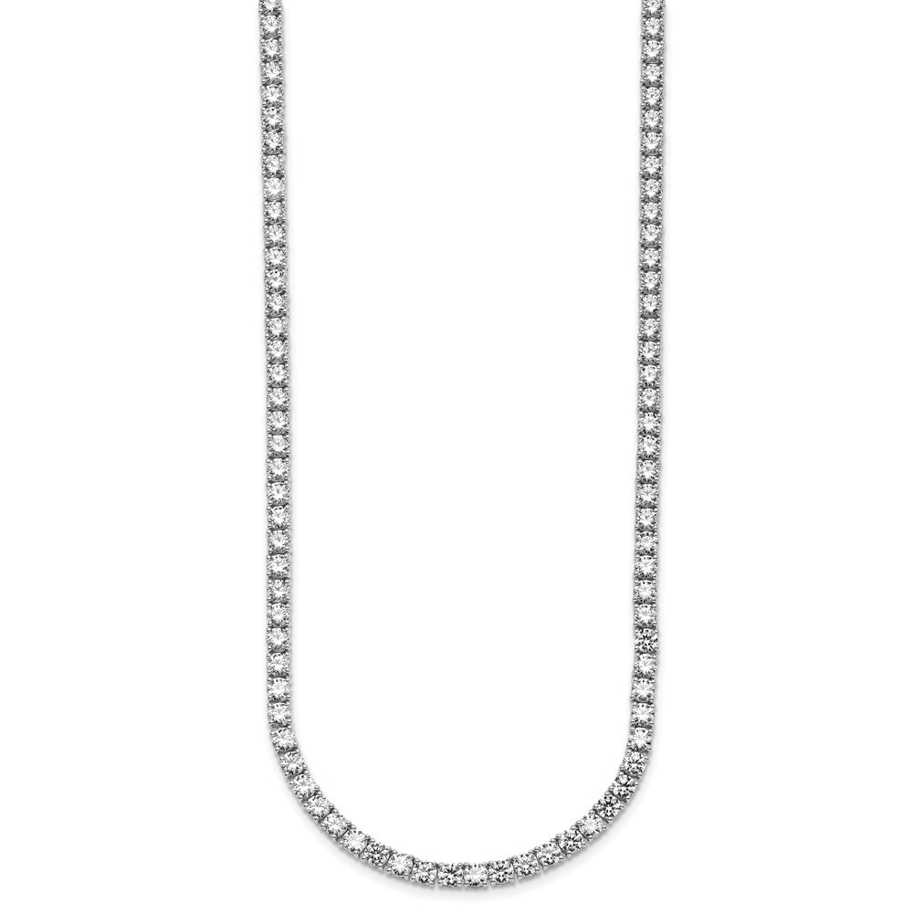 14k White Gold 26 1/5 carat Lab Grown Diamond VS+ F+ Complete Round 20 inch Straight Tennis Necklace