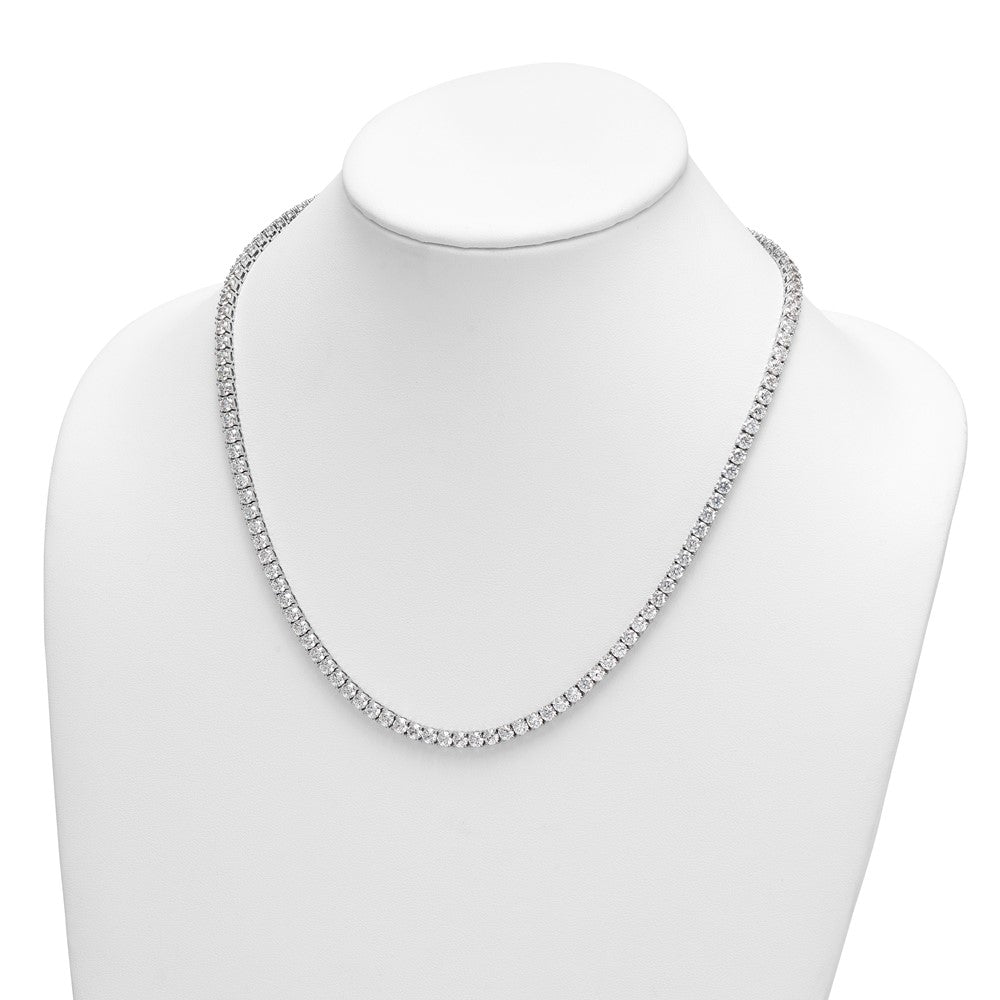 14k White Gold 30 1/2 carat Lab Grown Diamond VS/SI+ G+ Complete Round 20 inch Straight Tennis Necklace