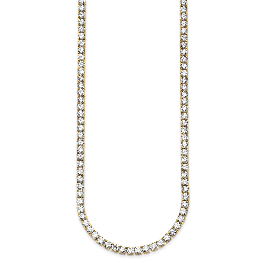 14k 30 1/2 carat Lab Grown Diamond VS+ F+ Complete Round 20 inch Straight Tennis Necklace