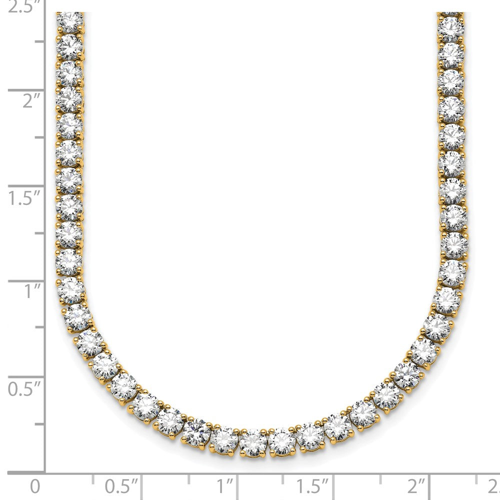 14k 30 1/2 carat Lab Grown Diamond VS/SI+ G+ Complete Round 20 inch Straight Tennis Necklace