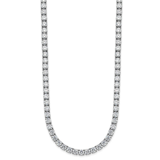 14k White Gold 36 1/20 carat Lab Grown Diamond VS+ F+ Complete Round 20 inch Straight Tennis Necklace