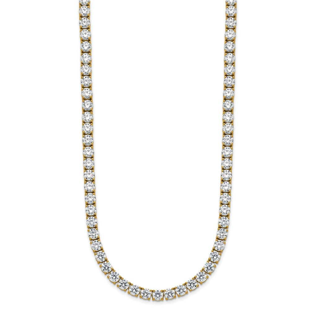 14k 36 1/20 carat Lab Grown Diamond VS+ F+ Complete Round 20 inch Straight Tennis Necklace
