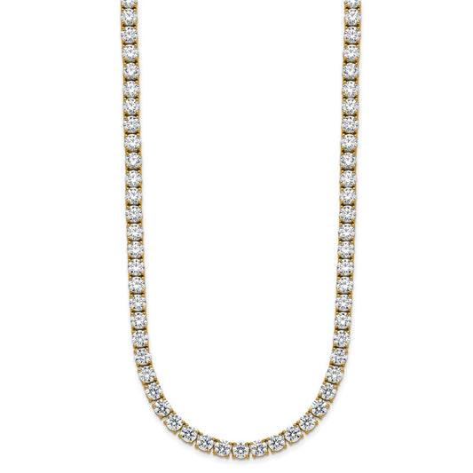 14k 36 1/20 carat Lab Grown Diamond VS+ F+ Complete Round 20 inch Straight Tennis Necklace