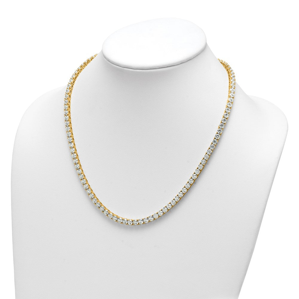 14k 36 1/20 carat Lab Grown Diamond VS+ F+ Complete Round 20 inch Straight Tennis Necklace