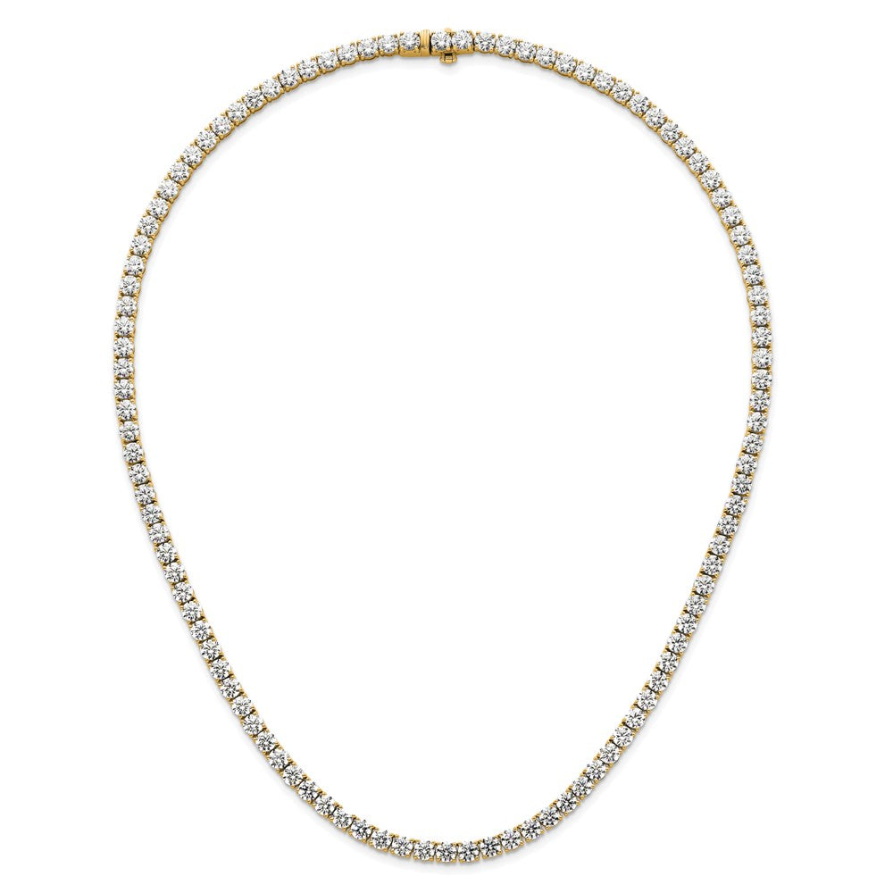 14k 36 1/20 carat Lab Grown Diamond VS+ F+ Complete Round 20 inch Straight Tennis Necklace