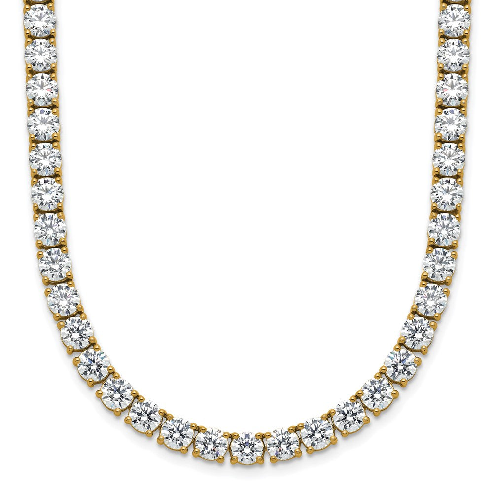 14k 36 1/20 carat Lab Grown Diamond VS+ F+ Complete Round 20 inch Straight Tennis Necklace