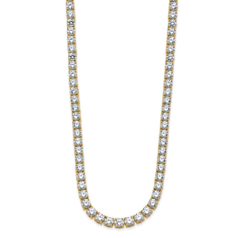 14k 38 1/10 carat Lab Grown Diamond VS+ F+ Complete Round 20 inch Straight Tennis Necklace