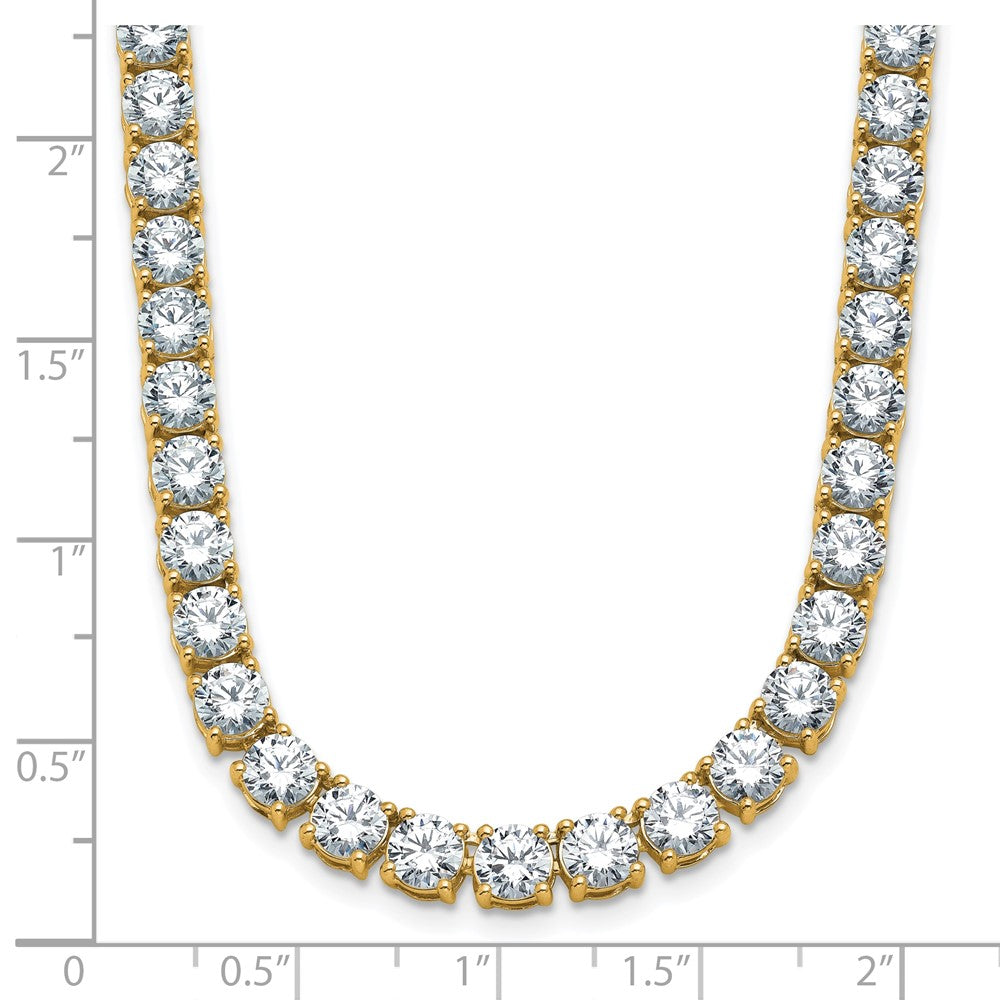 14k 38 1/10 carat Lab Grown Diamond VS+ F+ Complete Round 20 inch Straight Tennis Necklace