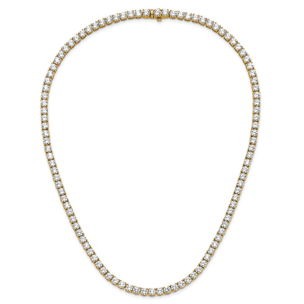 14k 38 1/10 carat Lab Grown Diamond VS+ F+ Complete Round 20 inch Straight Tennis Necklace