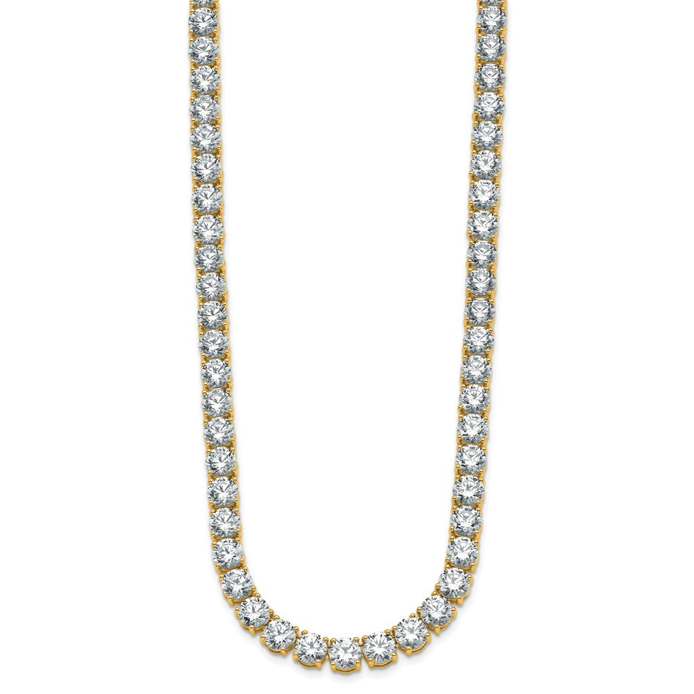 14k 49 carat Lab Grown Diamond VS+ F+ Complete Round 20 inch Straight Tennis Necklace