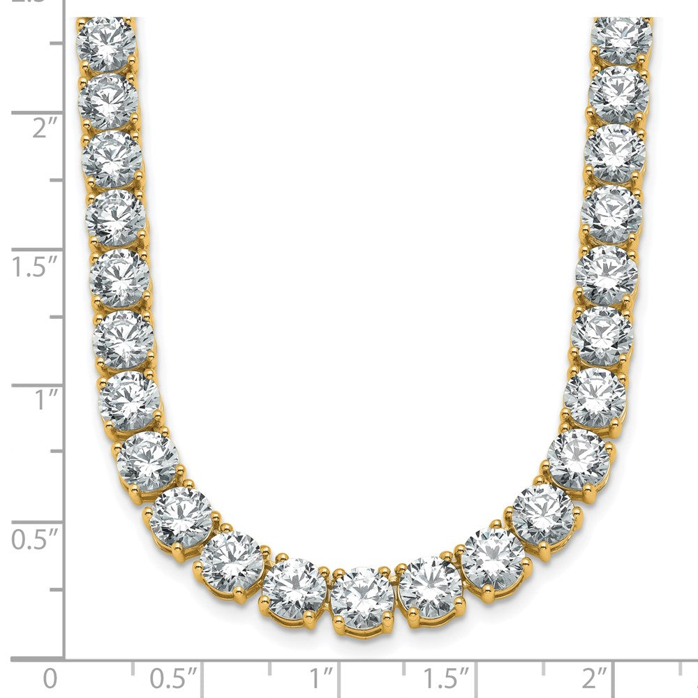 14k 49 carat Lab Grown Diamond VS+ F+ Complete Round 20 inch Straight Tennis Necklace