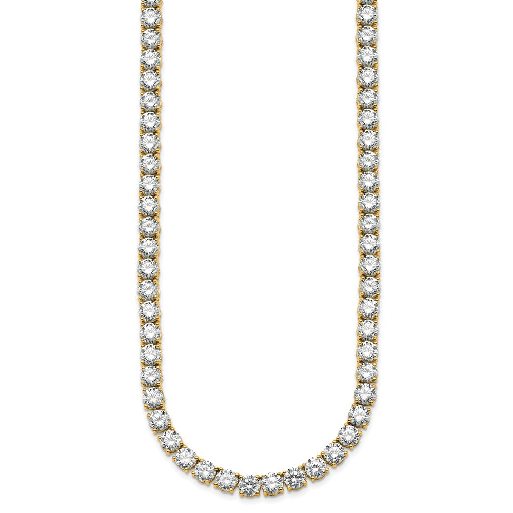 14k 62 1/4 carat Lab Grown Diamond VS+ F+ Complete Round 20 inch Straight Tennis Necklace