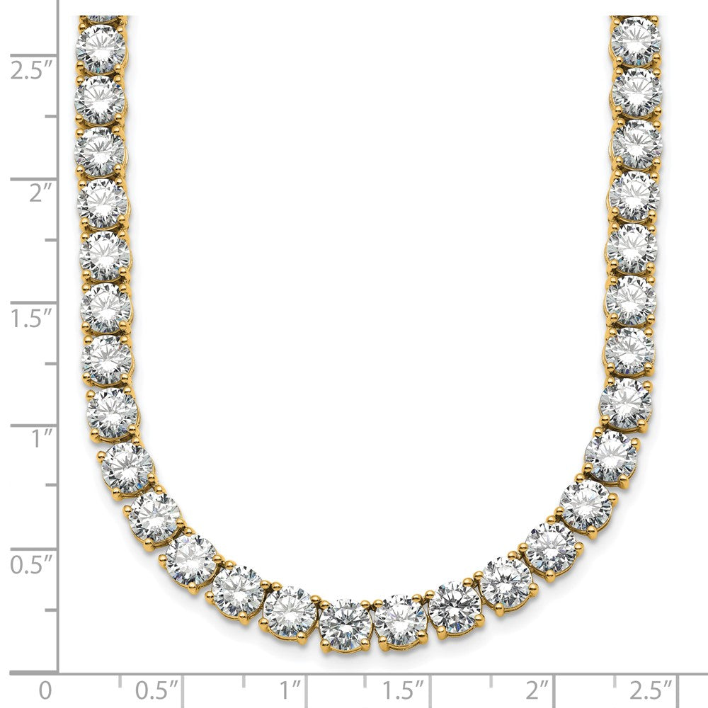 14k 62 1/4 carat Lab Grown Diamond VS+ F+ Complete Round 20 inch Straight Tennis Necklace